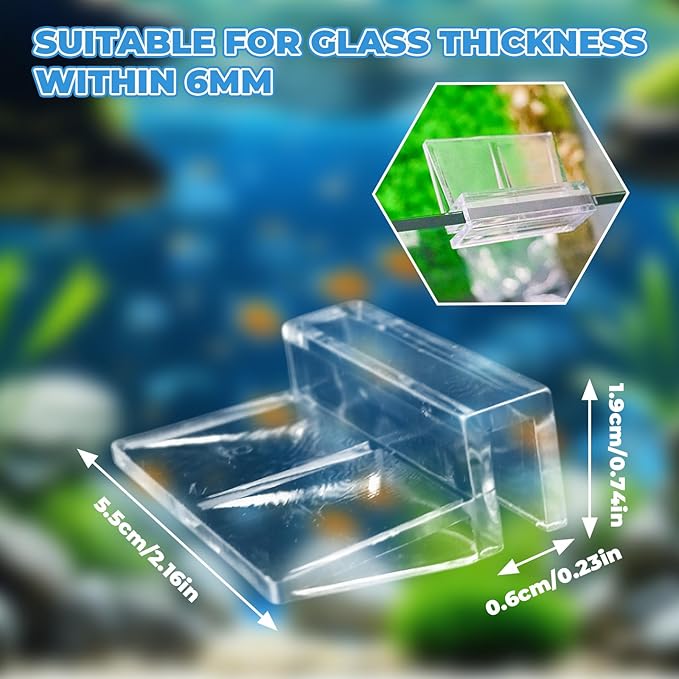 8 Pack Transparent Acrylic Tank Lid with Clips, Aquarium Lid Hood, Fish Tank Top Cover, Breeder Tank Lid, Acrylic Grid Panel Fish Tank Lid, Aquarium Cover Lid
