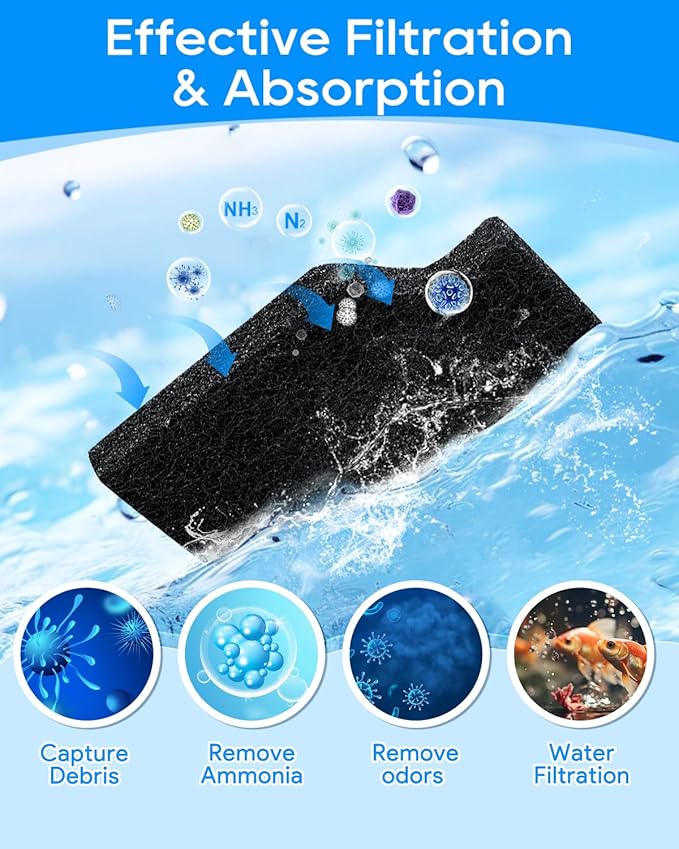 8 Pack Extra Small Aquarium Filter Cartridges Compatible with Aqueon QuietFlow Internal Power Filter SmartClean 5 Gallon, Replacement Filter Cartridge for Fish Tank Filters XS, 3 x 1.85 Inch