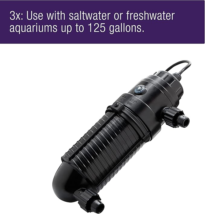 Coralife Aquarium Fish Tank Marine Salt Water Turbo-Twist UV Sterilizer 3X, for up to 125 Gallons (Pack of 6)