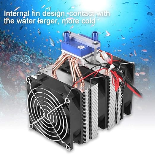 Thermoelectric Cooler, DC 12V Thermoelectric Cooler Peltier System Semiconductor Refrigeration Water Chiller Cooling Device for Fish (180W)