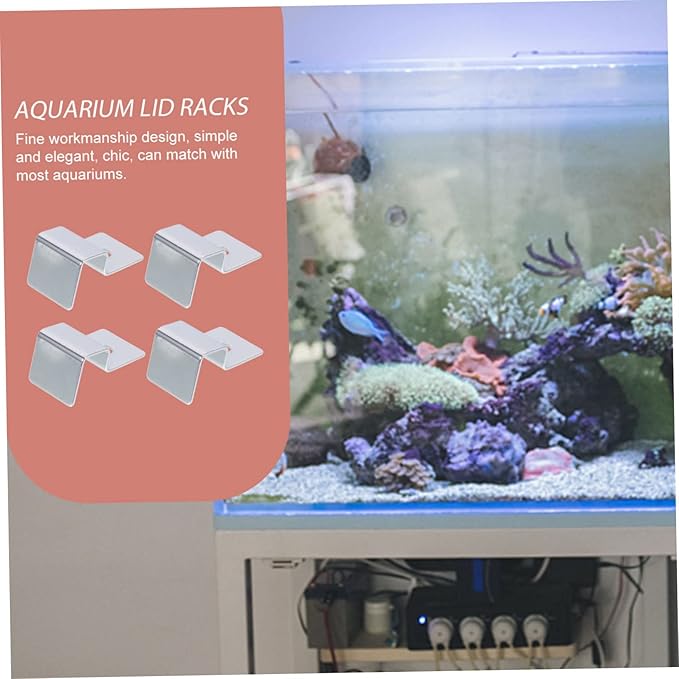BESPORTBLE 16pcs Stainless Steel Aquarium Cover Holders Fish Tank Lid Support Clips Easy to Install Aquarium Accessories for Thick Glass and Wear-Resistant Design