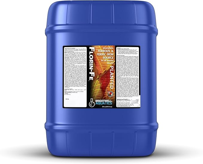 Brightwell Aquatics Florin-Fe Iron Supplement for Planted Aquariums – Dual-Action Iron Source for Plant Growth, Chlorophyll & Vibrant Foliage – Daily Dosing, 20L