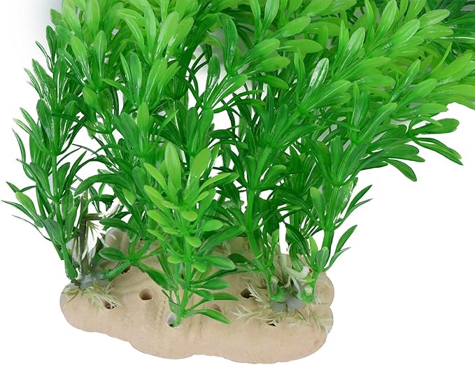 Saim 24" Tall Aquarium Plants, Realistic Plastic Green Fish Tank Plants, Large Fake Artificial Plants Decorations