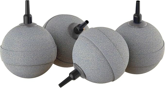 SLOCME 2" Aquarium Air Stone Balls, 4 Pack – Fine Bubble Aerator Oxygen Diffusers for Fish Tanks, Hydroponics, Ponds & DWC Systems