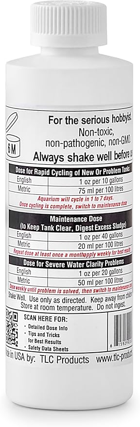 TLC Products StartSmart Complete Saltwater Aquarium Cycle Starter & Beneficial Nitrifiers, Supports Clear Water & Biofiltration, Reduces Excess Sludge, 8 oz. (236 ml)