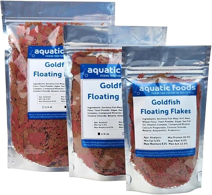 Goldfish Flakes, 42% Protein Color Enhancing and Spirulina Flakes for Aquarium & Pond Goldfish, Koi and All Pond Fish...WL…5-lbs Poly Bag