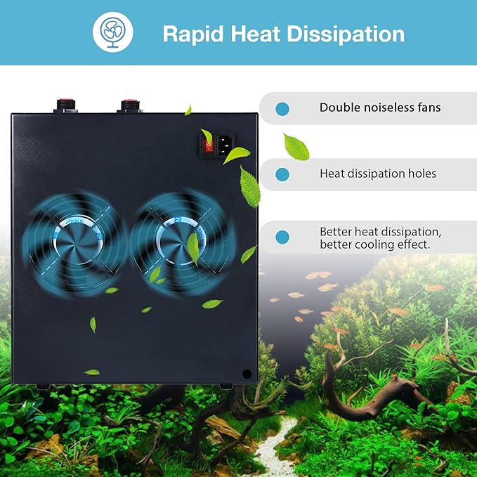 Aquarium Chiller, 79gal 1/3 HP Water Chiller for Cold Plunge, Hydroponic Cooler Fish Tank Cooling System for Axolotl Coral Reef Shrimp with Water Pump and Pipe for Home Use (79gal/300L, 1/3HP)