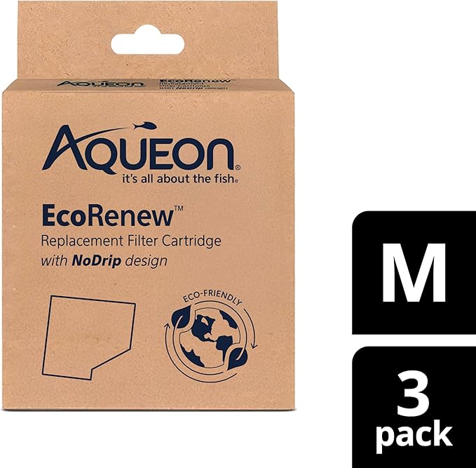Aqueon Aquarium Fish Tank EcoRenew Filter Cartridge, Medium 3 Pack