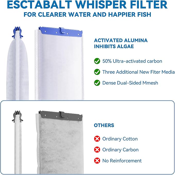 New Upgraded 6-in-1 24-Pack Aquarium Filter Cartridges, Designed for Tetra Whisper Bio-Bag Filter Cartridges Large, Fits Tetra Whisper Filter Large — Fits IQ/PF/20i/40i, 20-60 Gallon Tanks