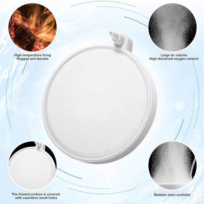 Aquarium Bundle - Aquarium Air Pump Kit and Nano Air Stone Disk, Airline Tubing Check Valve Suction Cup