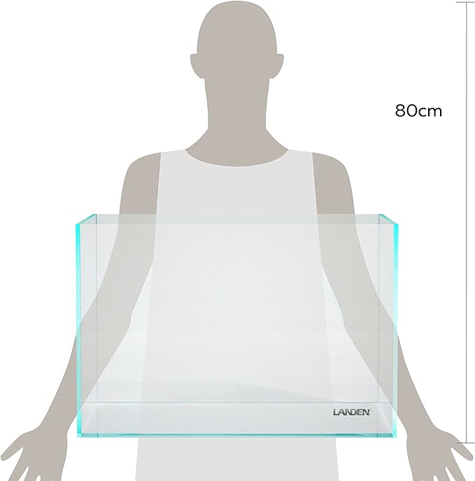 Landen 60P 23 Gallon Rimless Low Iron Aquarium Tank, W23.6×D15.7×H15.7 in(60x40x40cm) 8mm Thickness