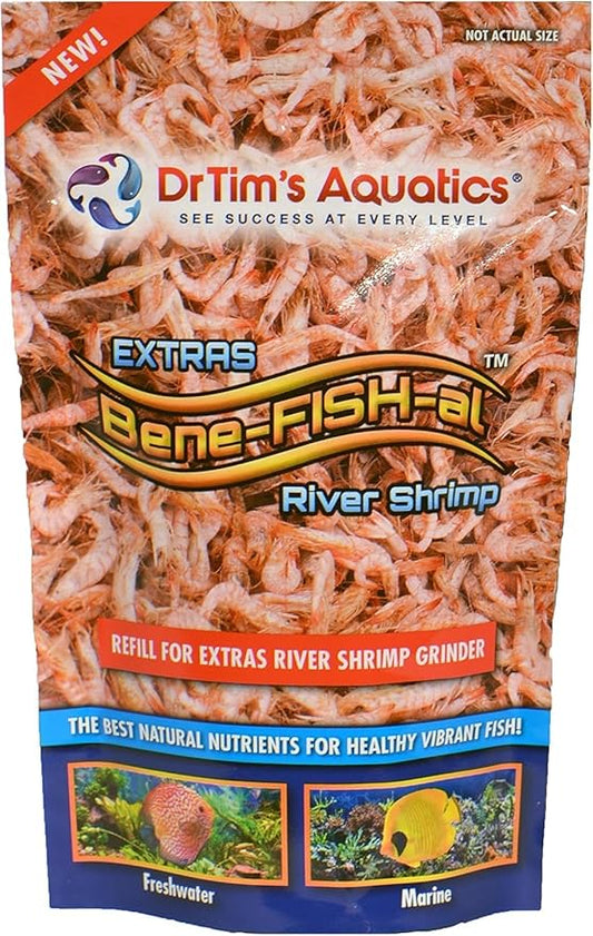 Dr. Tim’s Aquatics Bene-FISH-al River Shrimp Grinder Fish Food Enhancement Refill – High Protein, Fiber – Enhances Fish Color – Adds Extra Flavor, All Natural – For Freshwater, Marine Aquaria – 0.56 Oz.