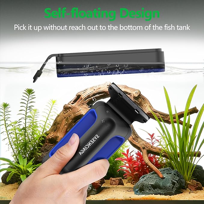 Aquarium Magnet Glass Cleaner, Double-Sided Detachable & Floating Algae Scraper for 0.4-1.0 Inch Fish Tank Glass Cleaning, No Scratches (L)