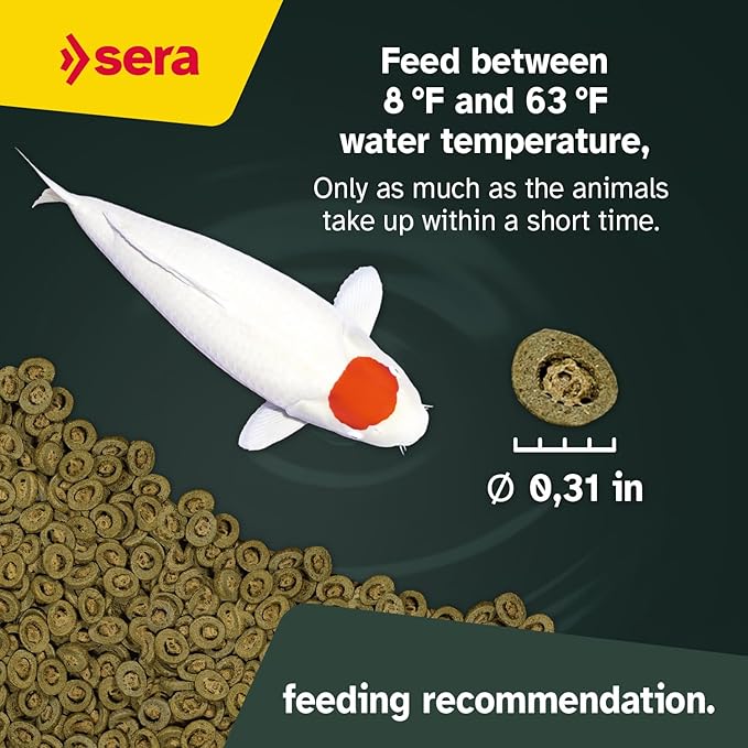 Sera Koi Professional Spring & Fall Food 15.43lb| Floating Pellets for Immune Support & Condition | for Temperatures Below 63°F | Enriched with Vitamins & Omega Fatty Acids