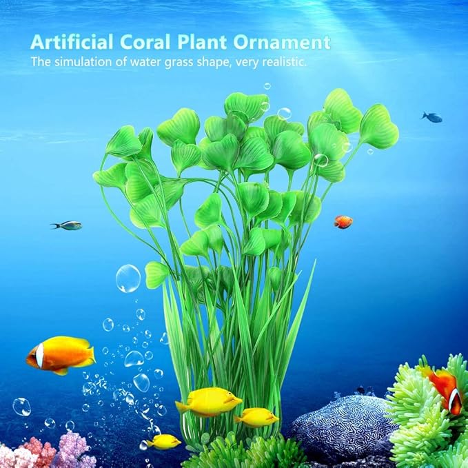 Artificial Water Plant,Aquarium Plastic Plant,Ornament for Aquarium Underwater/Fish Garden Lands(Green)