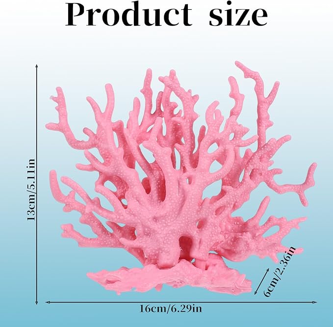 Artificial Aquarium Coral Ornament Pink Fish Tank Fake Coral Plastic Fish Tank Plants Decoration Aquarium Decor Plastic Plant for Aquariums Landscape