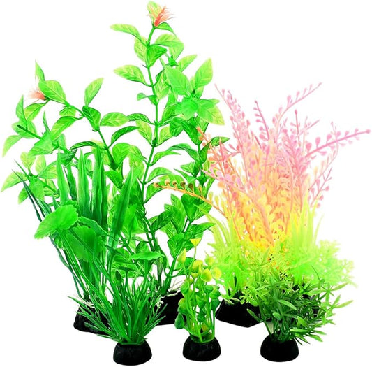 6 Pink Fish Tank Decoration Plants Aquarium Decoration Plants Colored Fish Tank Accessories for Plants