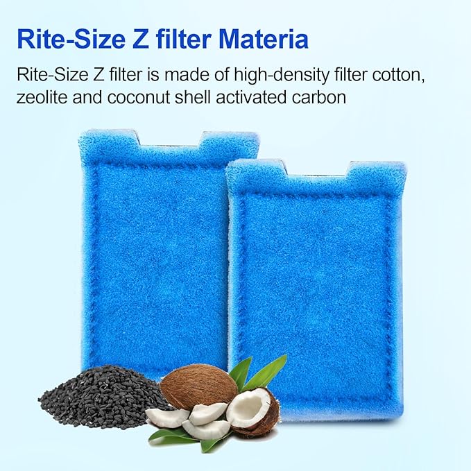 Rite-Size Z Aquarium Filters Fish Tank Filter Cartridges Compatible with Marineland Eclipse Systems & Hidden Filtration System (8 Pack)