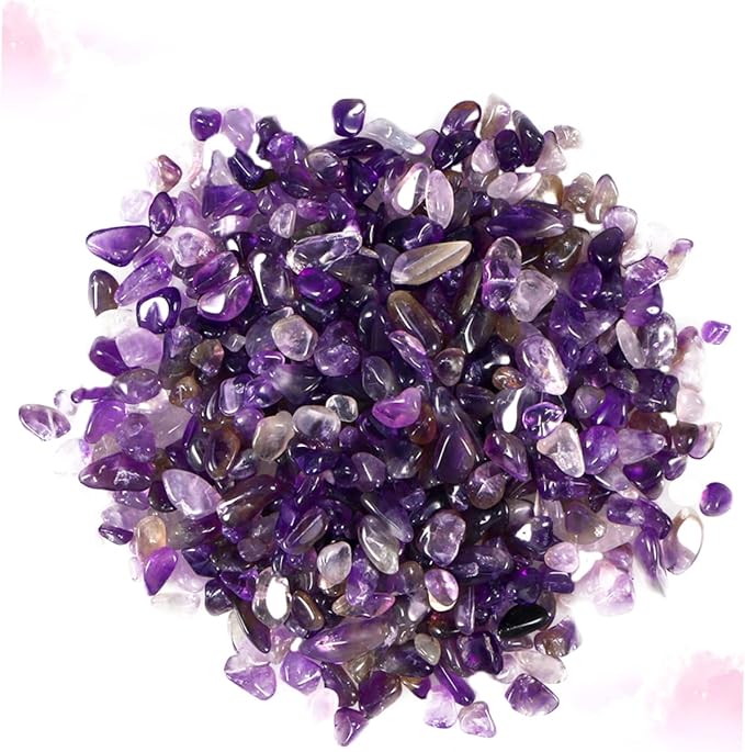 FRCOLOR Decorative Crystal Pebbles Natural Polished Stones Fish Tank Decoration Aquarium Decorations Glass Pebbles Stones Rocks Gravel Botanical Decor Aquarium Pebbles Plant Mix Purple