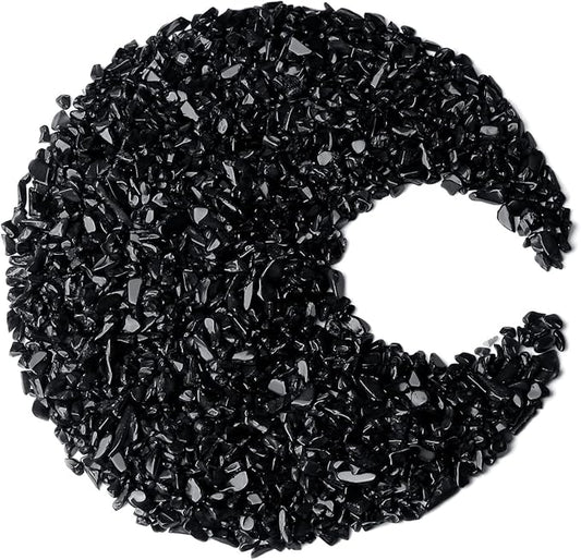 ZHIYUXI Obsidian Crystal Vase Filler Crystal Chips Stone for Decoration Succulent Plants Vase Fish Tank Gravel Crushed Crystals Chips Gemstone Polished Healing Crystals Quartz Home Decor Gem Stones