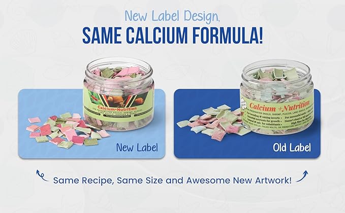 Calcium + Nutrition - For Breeding, Strong Shells, Healthy Molts, 100% Natural, Does Not Dissolve in Water, Fast Sinking For Aquatic Shrimp, Snails, Plecos and more! Biologist Made in USA