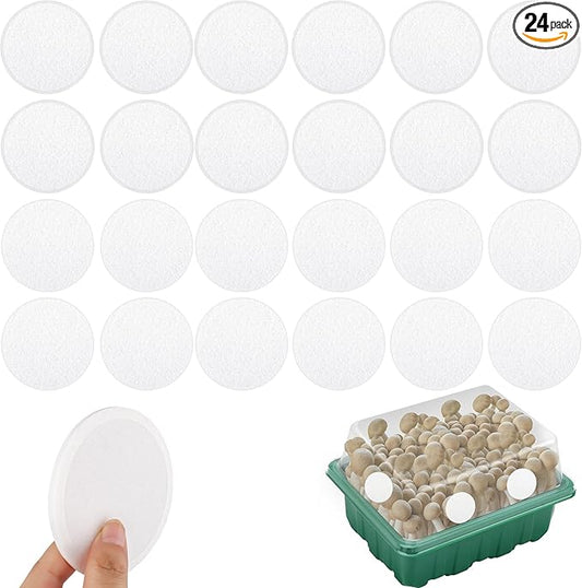 24PCS Monotub Filters, Self-Adhesive Monotub Filter Discs Replacements for Mushroom Growing Supplies