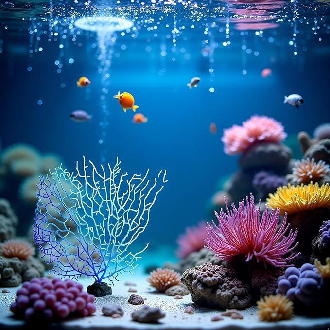 2 Pcs Blue Artificial Coral Branch Faux Aquariums Ornament Fish Tanks Landscape Sea Fan Decorations Artificial Coral Branch Aquarium Décor