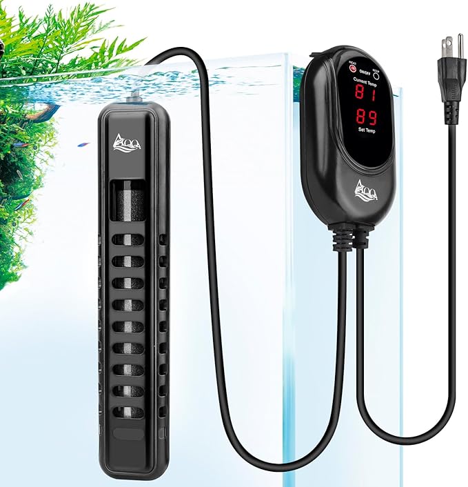 AQQA Fish Tank Heater 100W for 25-35 Gallon Mini Aquarium Heater Quartz Glass Submersible Heater for Aquarium Betta Fish Heater Aquarium Thermostat Heater Freshwater & Saltwater（100W for 25-35 Gal）