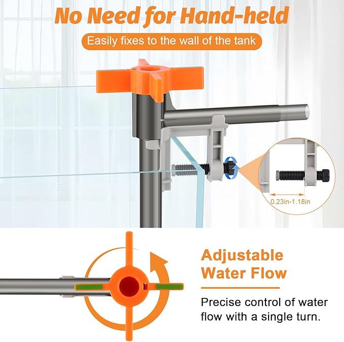 AQQA Aquarium Siphon Vacuum and Water Changer Kit, Extendable Length to 31'', Perfect for Simultaneous Water Changing and Cleaning in Fish Tanks, Gravel and Sand Cleaning (S)