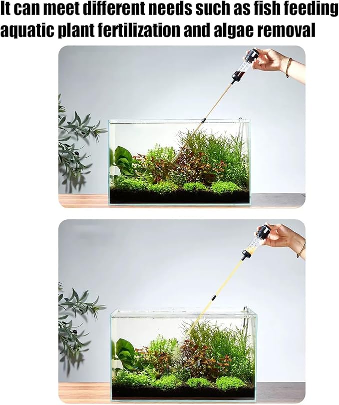 Aquarium Vacuum, Gravel Cleaner, 1.57x6.3 Inches Manual Pump Tool Suction Filter with Waste Remover Function, Ideal for Fish Tank Cleaning, Turtle Ponds, Freshwater Maintenance
