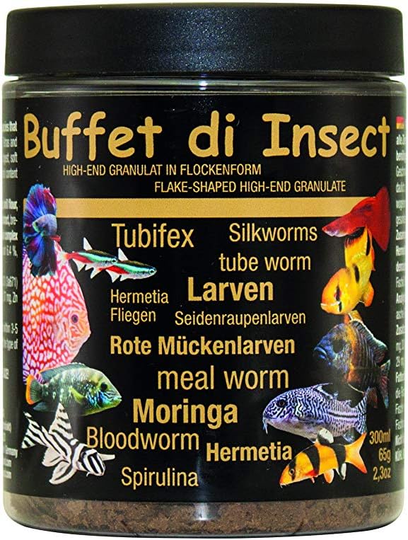 Discusfood Fish Food - Insect Mix Buffet di Insect - Premium Fish Food for All Ornamental Fish - 65g