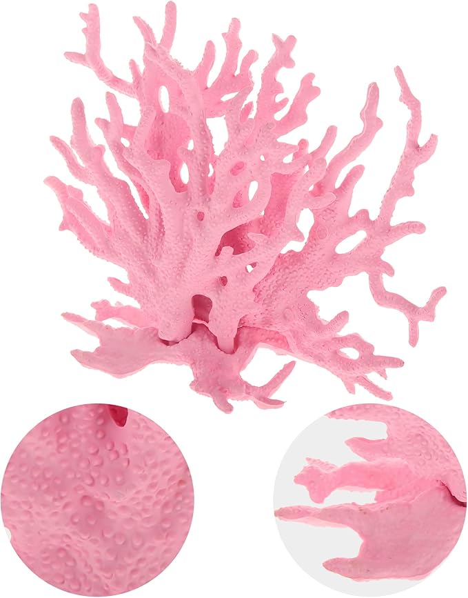 VOCOSTE Coral Reef Decor, Mini Faux Coral Decor for Aquarium Decorations, Pink,6.3"x5.31"
