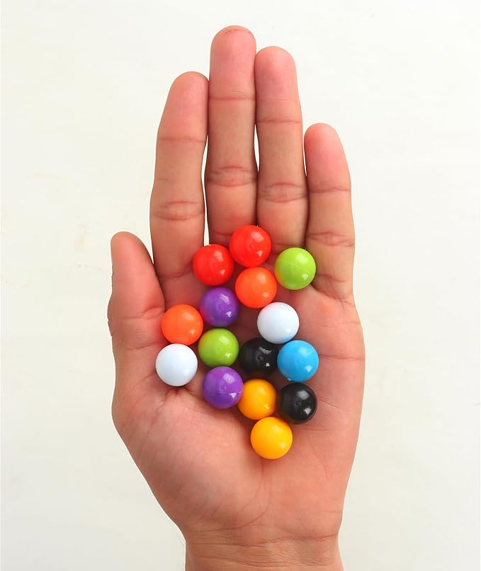 Round Red Colour Balls Acrylic Marble (15.5 mm) | for Marble Run Track Games Aquarium, Home & Garden Decoration Pack of 1 (10 Marbles pcs)