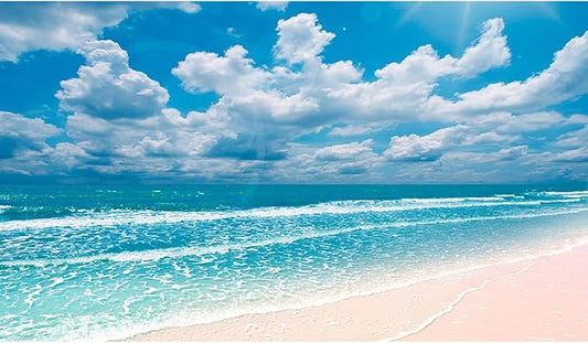 Beach Aquarium Background Sunset Peaceful Beach Fish Tank Background Ocean Seascape Blue Sky Terrarium Backgrounds Amazing Seacoast Palm Trees Ocean Waves Shore Reptile Tank Backgrounds 30x12in
