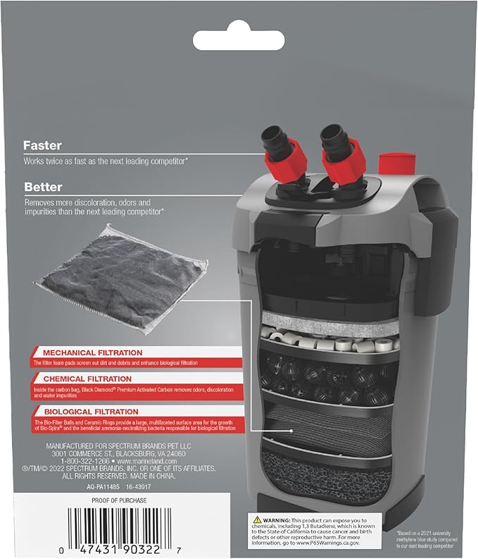 Marineland Carbon Bags, 2 Count, Support Chemical Aquarium Filtration, Rite-Size S, T and X, Fit All C-Series and Magniflow Canister Filters