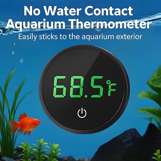 CTWPets Digital Fish Tank Thermometer, LED Display, ±0.9°F Accuracy, for Aquarium, Fish, Axolotl, Turtle