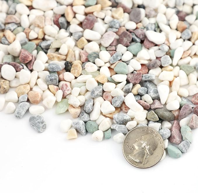 11LB River Rocks for Fish Tanks Aquarium Gravel Small Rocks for Plants Decorative Rocks Mixed Color Vase Fillers Rocks for Crafts Colorful Rocks 1/8-3/8inch