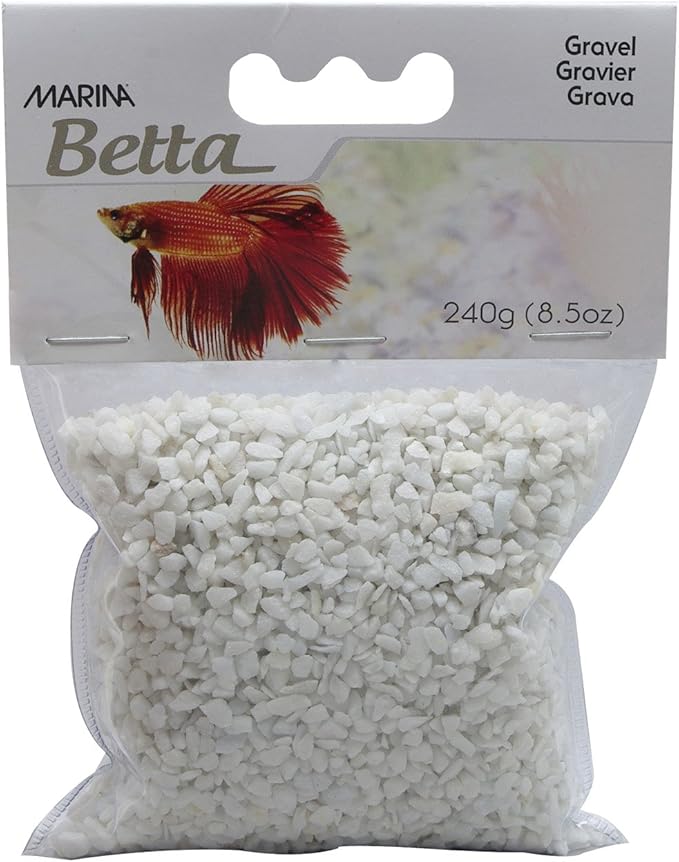 Marina Betta Aquarium Starter Kit, Gravel, White
