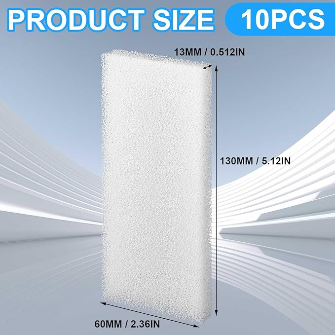 Nosiny 10 Pcs Filter Pad Compatible with Fluval U2 Underwater Sponge Aquarium Filter Media Replacement Accessories Compatible for Aquarium, Fish Tank