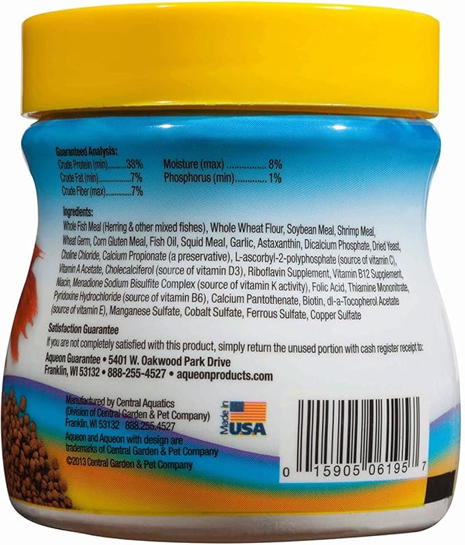 Aqueon 3 Pack of Color Enhancing Betta Food Pellets, 0.95 Ounces Per Container