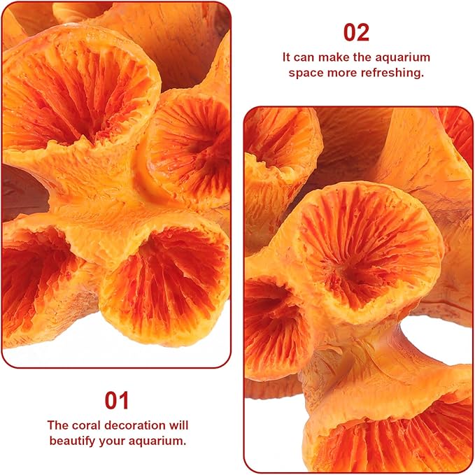 Ipetboom Aquarium Coral Reef Ornament Resin Fish Tank Plants Aquarium Plant Fish Habitat Landscape Underwater Sea Plants Model for Betta Fish Tank Aquarium Landscape