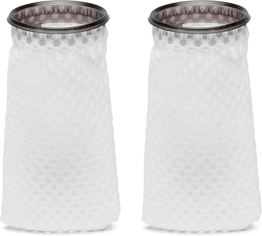 Ultum Nature Systems Filter Sock Replacement - 200 Micron 3D Honeycomb Mesh AIO Aquarium Socks for Reef/Marine/Saltwater/Freshwater Fish Tanks, Aquatic Water Filtration - Honeycomb, 3.14x7.67” (2 Pc)