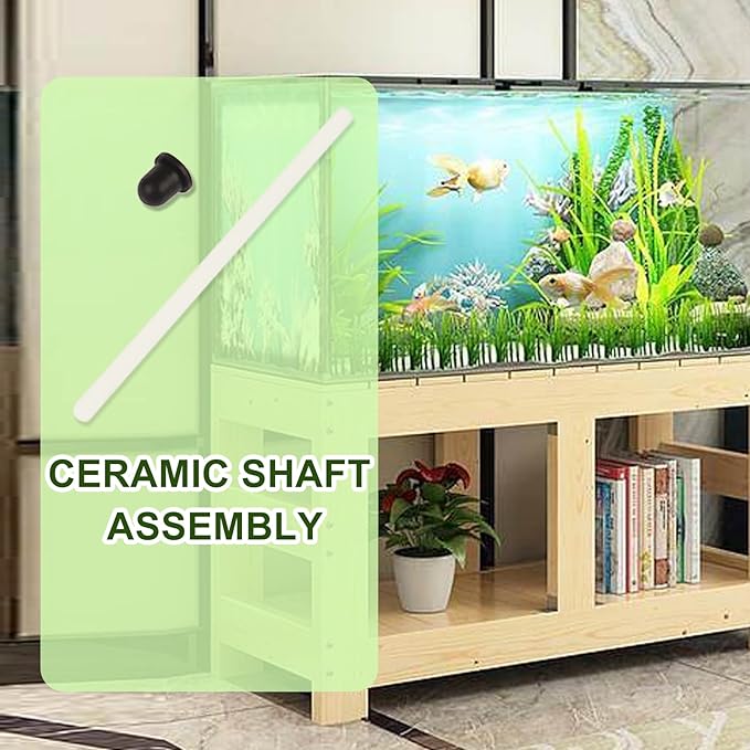Aillsa Ceramic Shaft Assembly Compatible with Fluval 304, 305, 404, 405 for Impellers w/Straight Fan Blades Only, A20066 External Filter Replacement Shaft