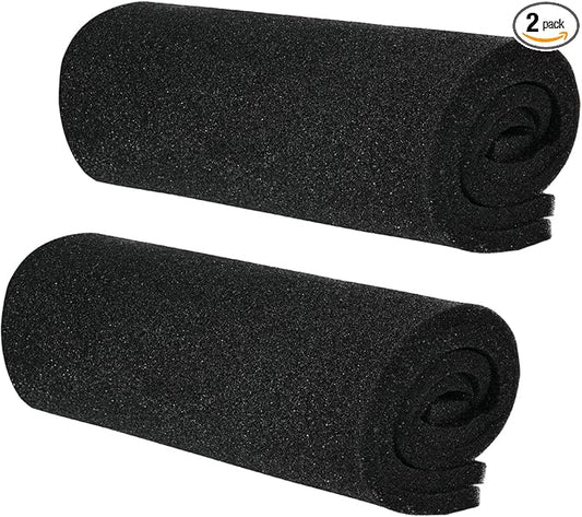 AQUANEAT 2 Pack Aquarium Bio Sponge Filter Media Pad Cut-to-Size Open Cell Foam Sheet for Fish Tank Sump (20" x 20" x 0.5")