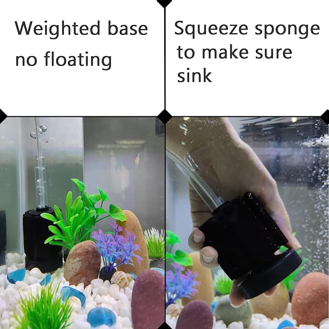 AQUANEAT 3 Pack Aquarium Bio Sponge Filter Breeding Fry Betta Shrimp Nano Fish Tank (Small up to 10Gal)