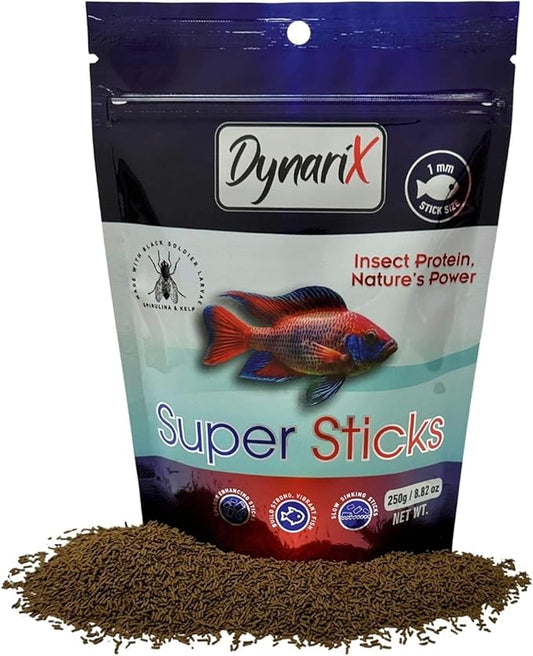 Northfin DynariX Super Sticks Fish Food – 1mm Sinking Sticks – Black Soldier Fly Larvae & Krill – High-Protein, Sustainable Formula