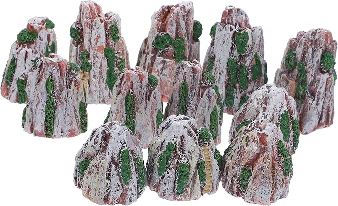 Levemolo 12pcs Bonsai Model Rockery Decor Lightweight Resin Landscape Accessories for Micro Landscapes Sand Tables Aquariums and Home Decor