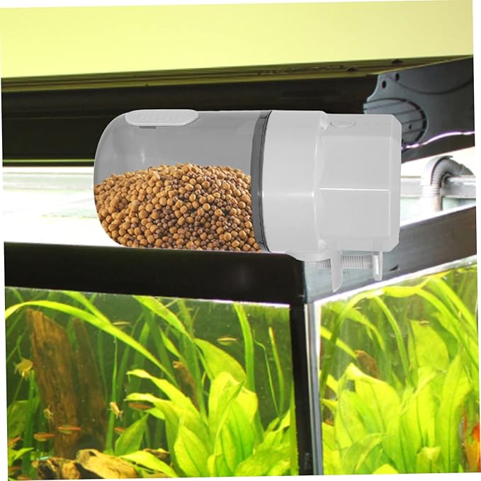 GANAZONO Automatic Fish Feeder Feeding Port Capacity Timing Device for Fish Tank Easy Operation and Cleaning for Aquariums and Turtles Battery Not Included