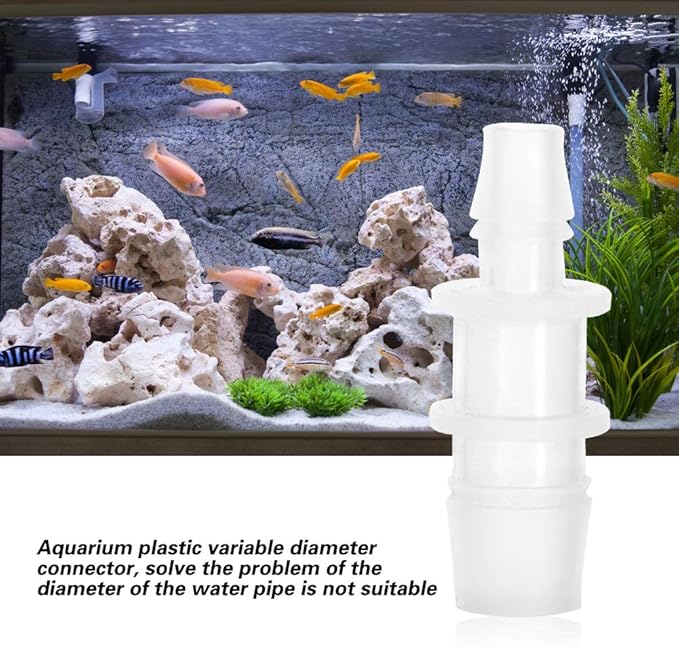Pssopp Aquarium Hose Adapter Converter 18pcs Plastic Adapter Set 8mm/12mm, 8mm/16mm, 12mm/16mm, 12mm/20mm, 16mm/20mm