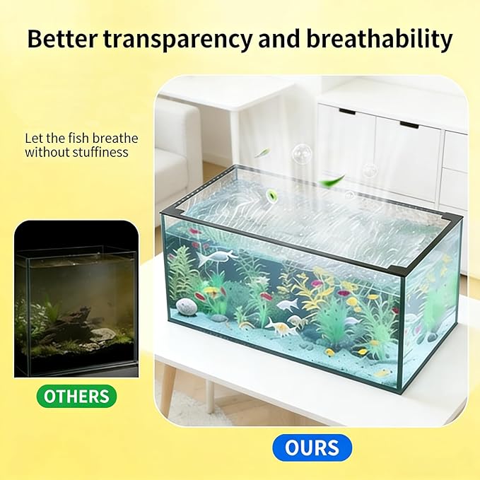 Aquarium Lid Fish Tank Top Cover Hood Jump Adjustable DIY Mesh Lid, Reptile Tank Escape Proof Net(50cm x 30cm)
